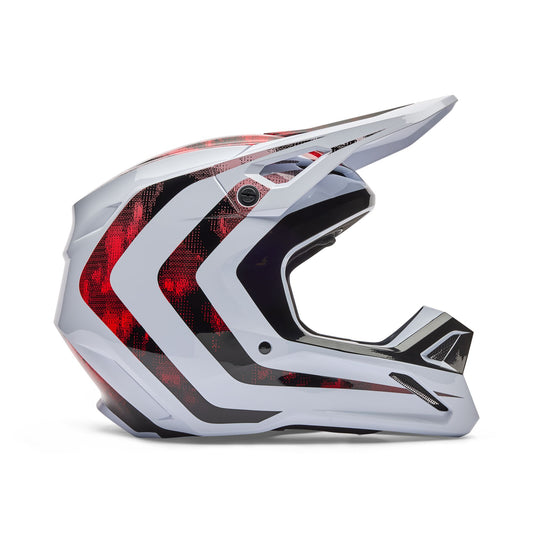 Fox Racing V1 Kairos Helmet - White/Fluorescent Red