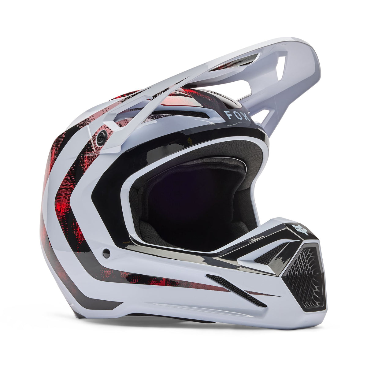 Fox Racing V1 Kairos Helmet - White/Fluorescent Red