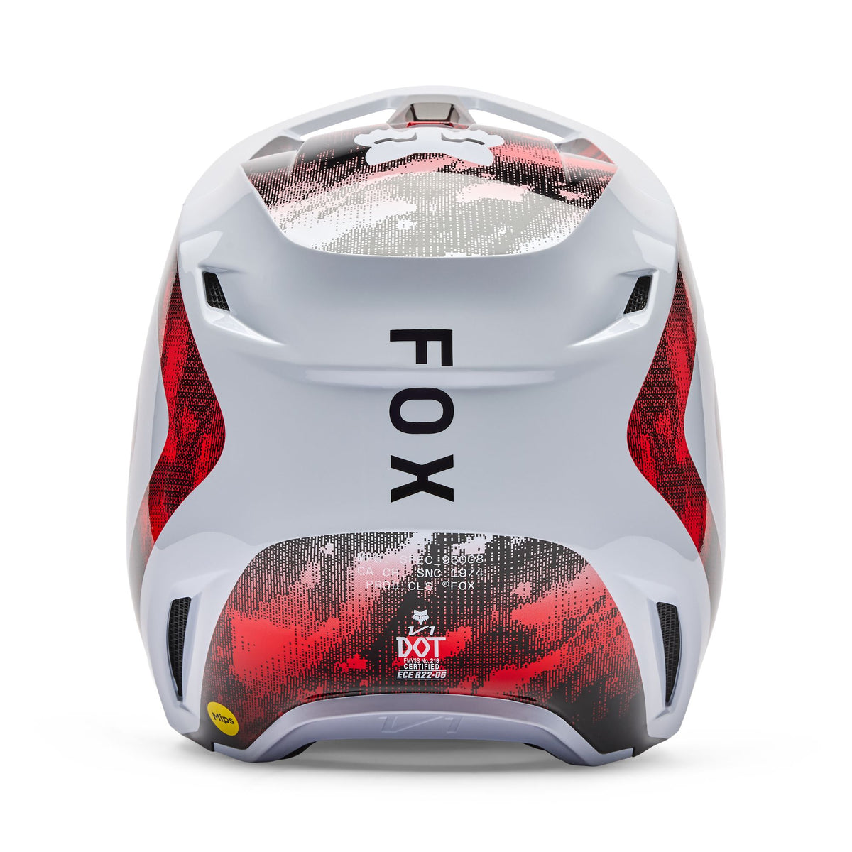 Fox Racing V1 Kairos Helmet - White/Fluorescent Red