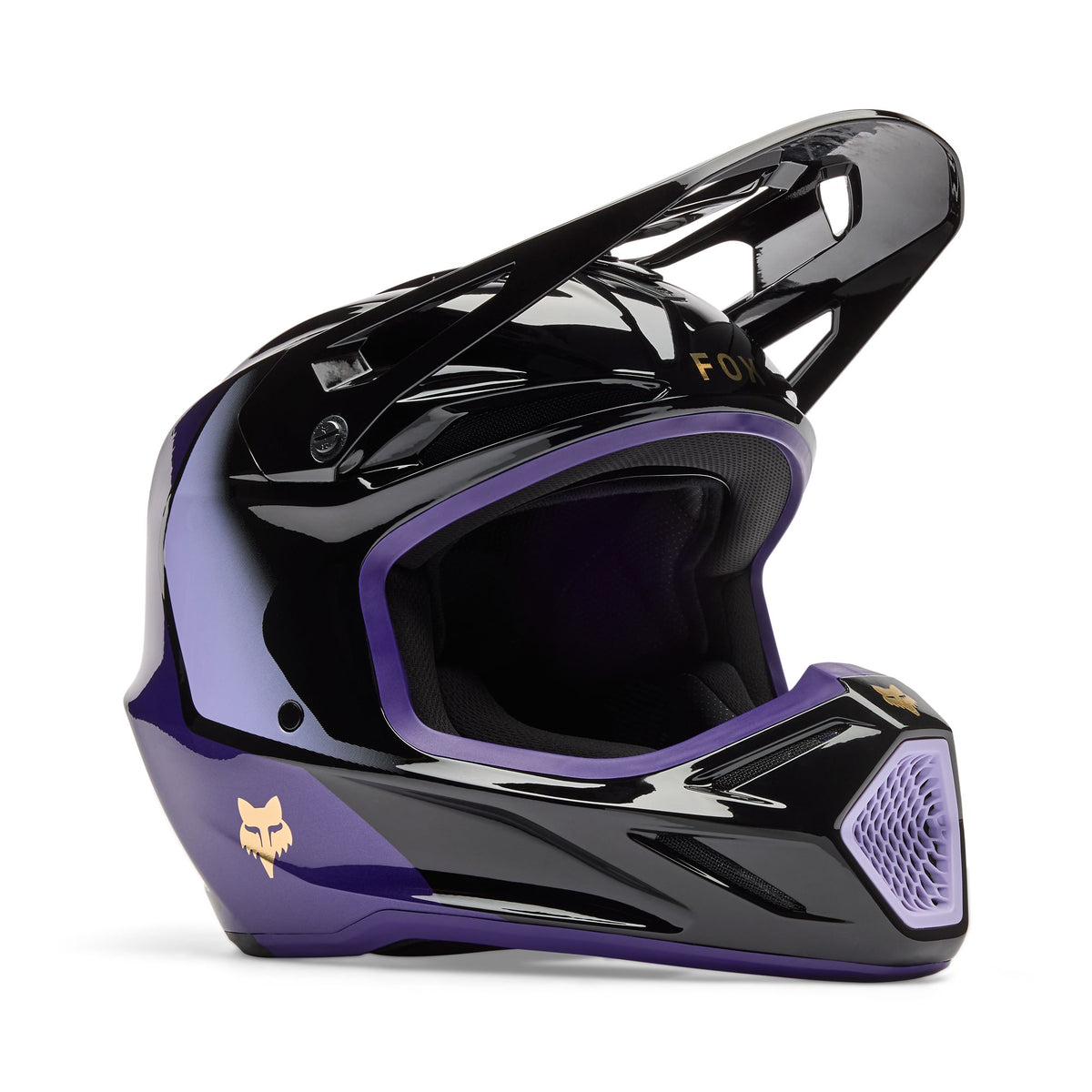Fox Racing V3 Drip Helmet - Black/Purple