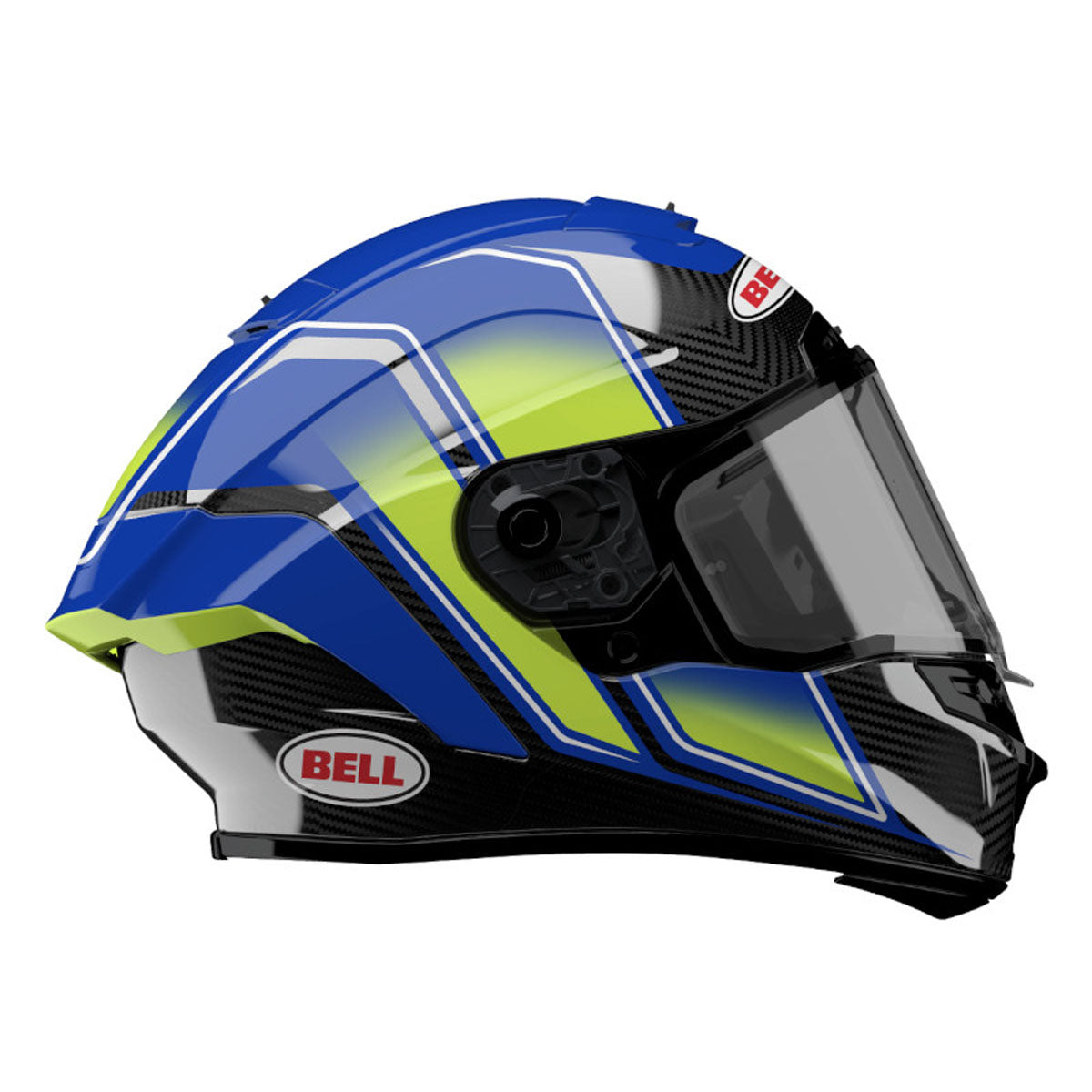 Bell Race Star DLX Flex Grid Helmet - Blue/Yellow Grid
