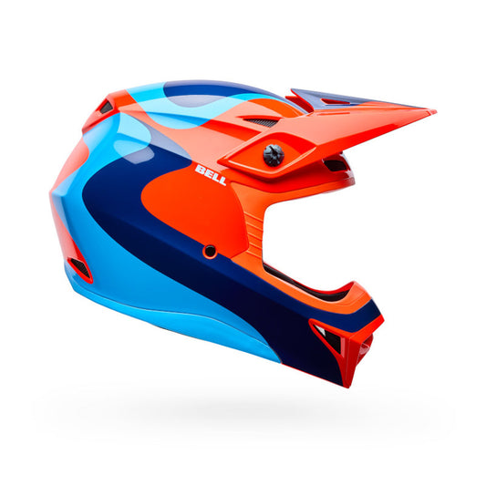 Bell MX-10 MIPS Wave Helmet CLOSEOUT - Orange/Blue Wave
