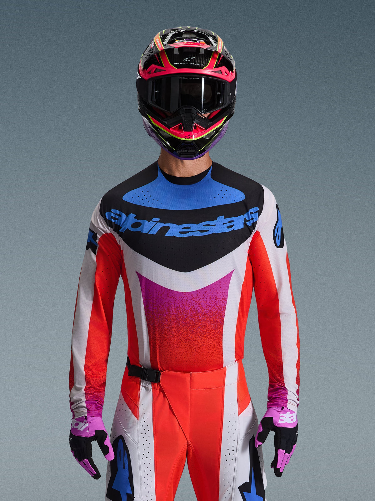 Alpinestars 2026 Techstar Knif Jersey - Light Green/Orange Flou/Black