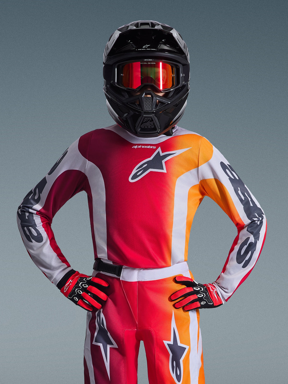 Alpinestars 2026 Youth Fluid Portl Jersey - Red Light/Gray/Dark Gray