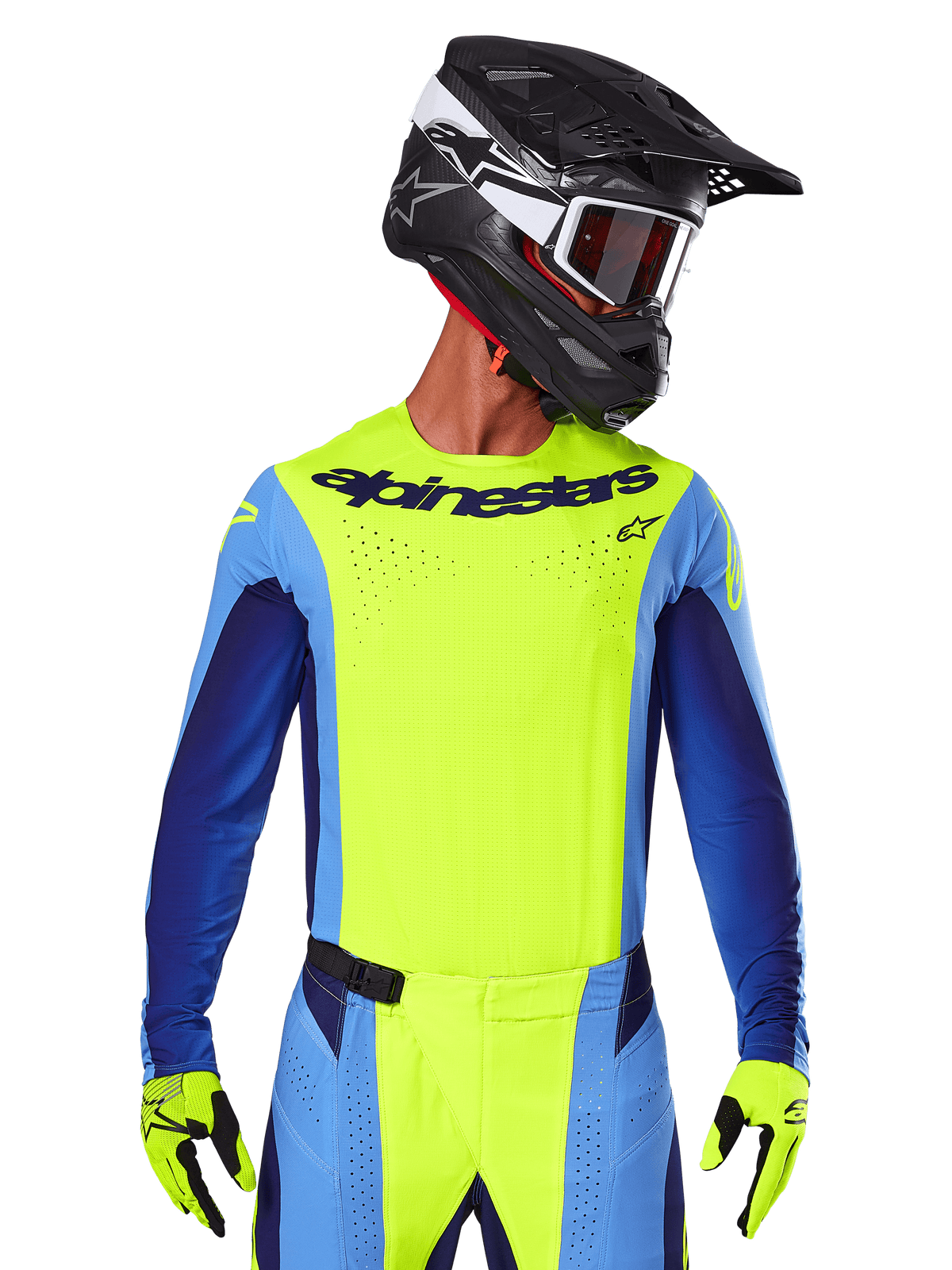 Alpinestars 2025 Techstar Melt Jersey CLOSEOUT - Yellow Fluo/Blue