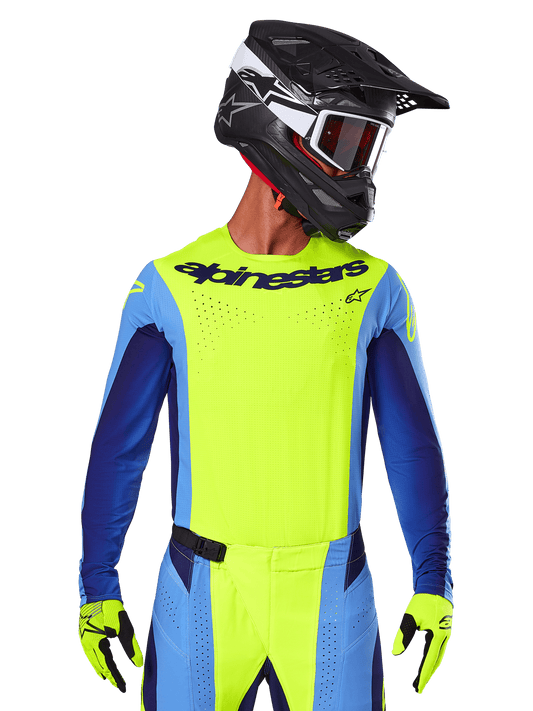 Alpinestars 2025 Techstar Melt Jersey CLOSEOUT - Yellow Fluo/Blue