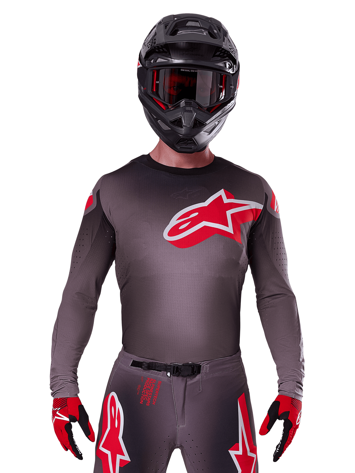 Alpinestars 2025 Supertech Lipan Jersey CLOSEOUT - Smoke/Bright Red