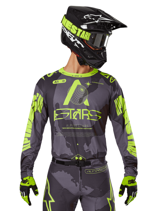 Alpinestars 2025 Racer Hollow Jersey - Dark Camo/Yellow Fluo