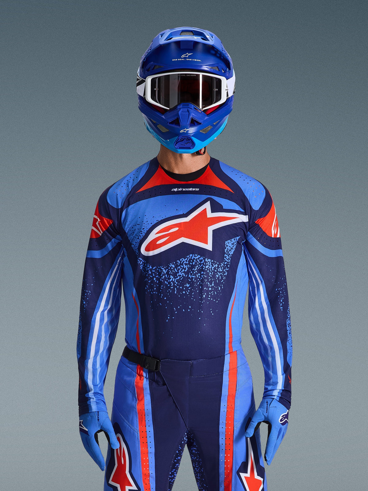 Alpinestars 2026 Techstar Nomur Jersey - Dark Navy/Orange/Ucla Blue