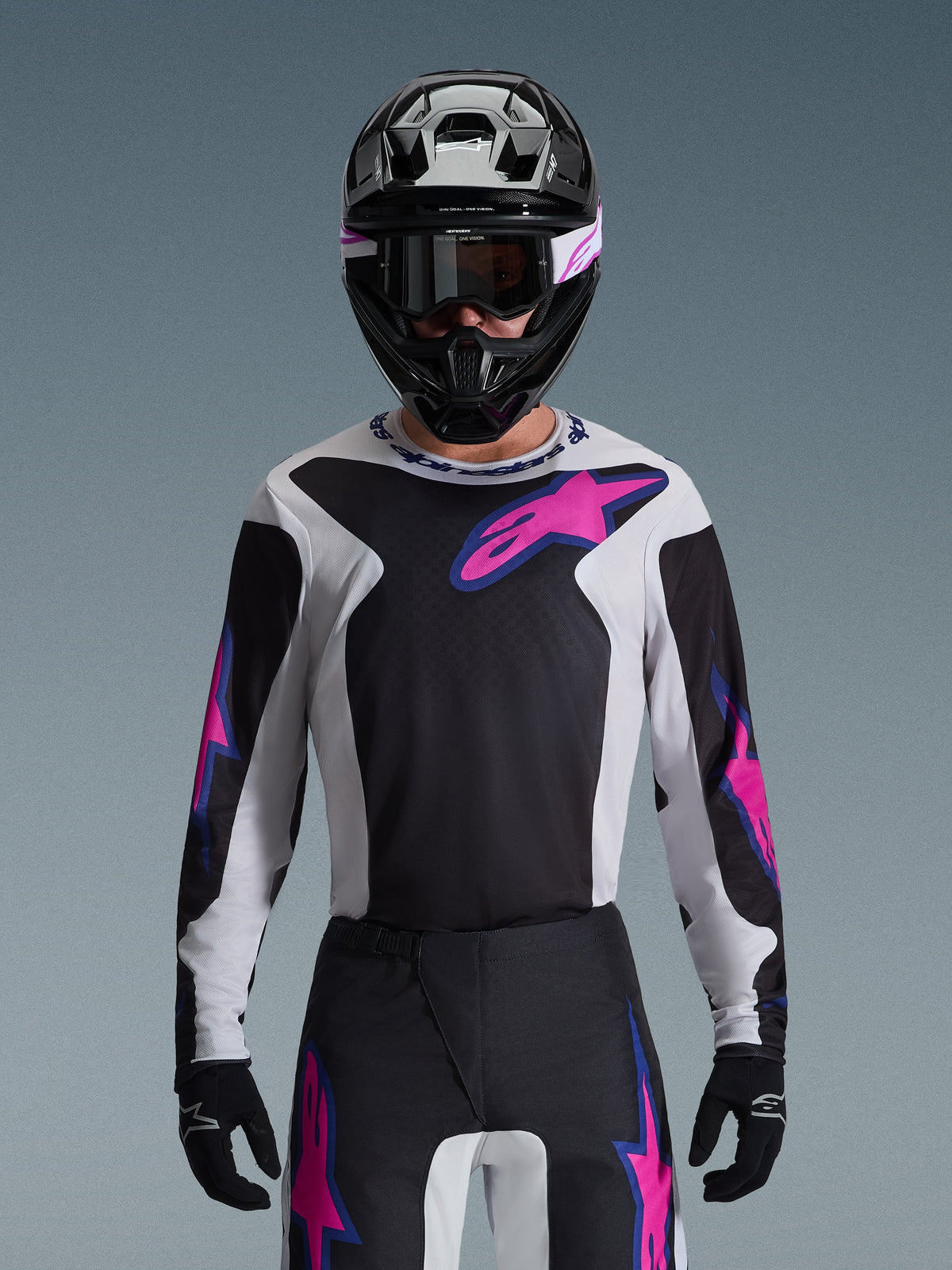 Alpinestars 2026 Fluid Grid Jersey - Black/Light Green/Purple