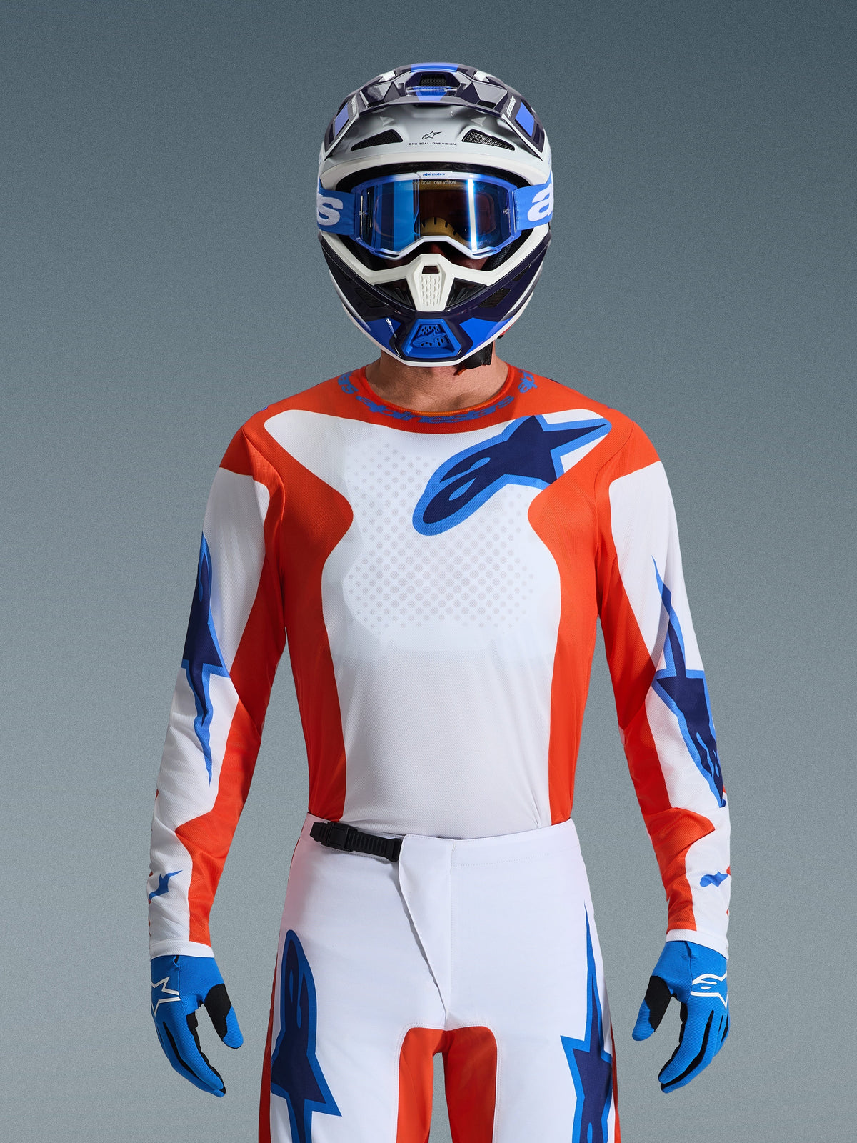 Alpinestars 2026 Fluid Grid Jersey - Orange/Ucla Blue