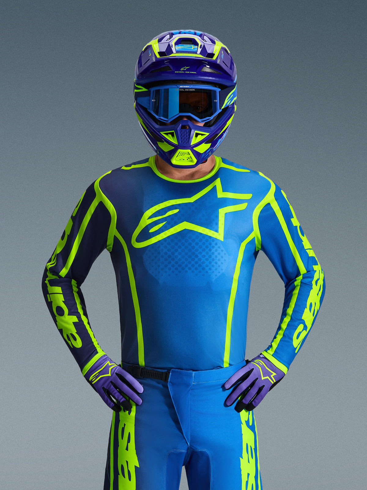 Alpinestars 2026 Fluid Apex Jersey - Blue/Yellow Fluo