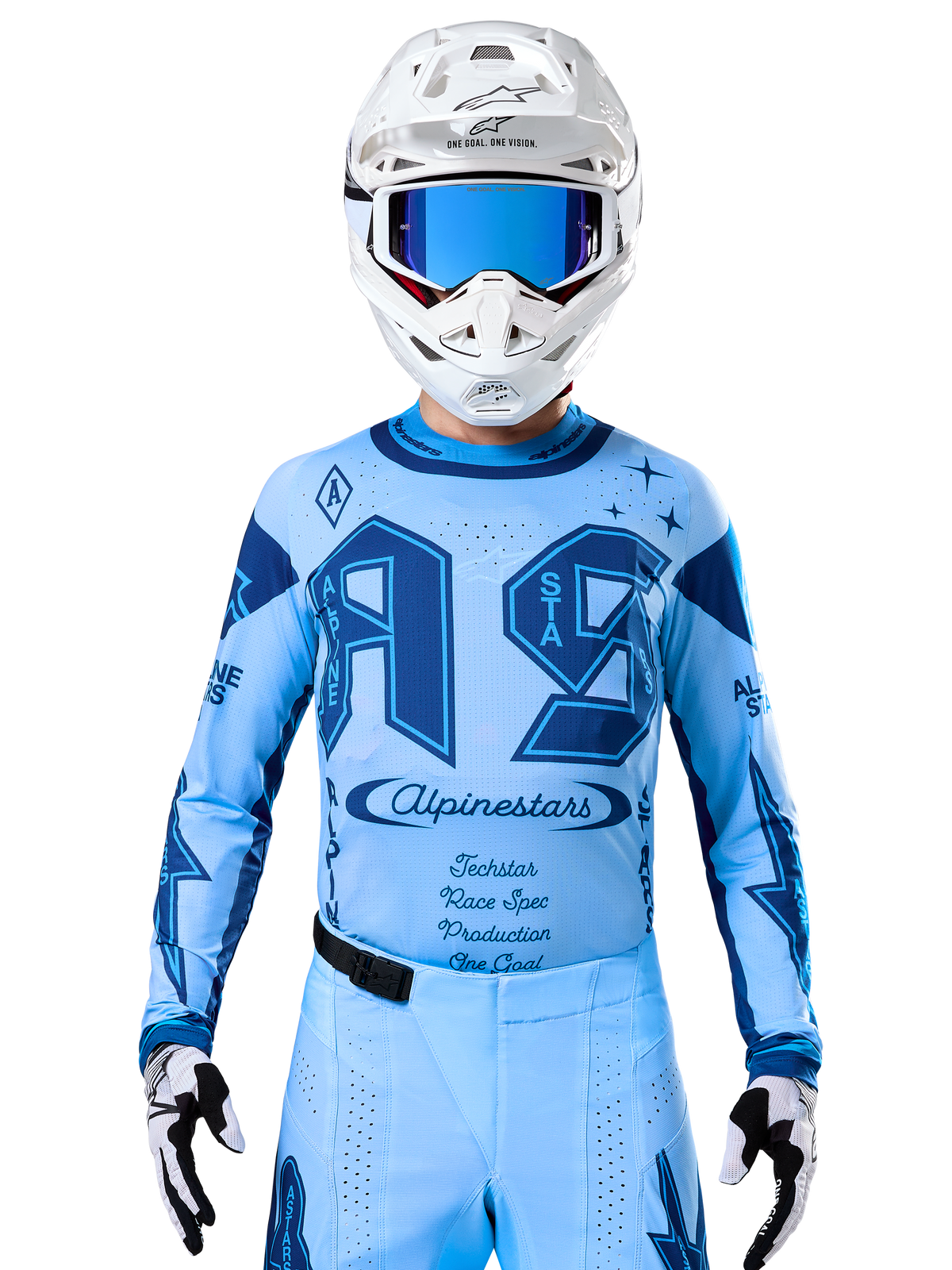 Alpinestars Limited Edition Techstar Steeler Jersey - Light Blue/Sapphire Blue
