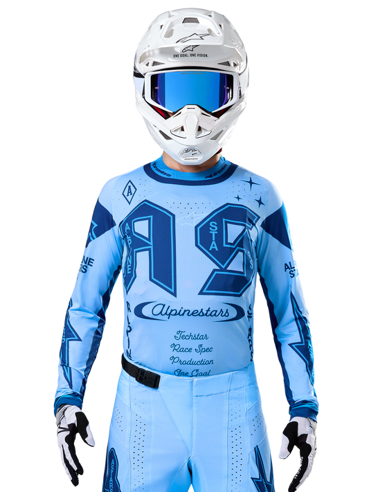 Alpinestars Limited Edition Techstar Steeler Jersey - Light Blue/Sapphire Blue