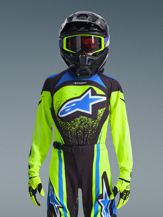 Alpinestars 2026 Youth Supertech Nomur Jersey - Dark Navy/Yellow Fluo/Blue