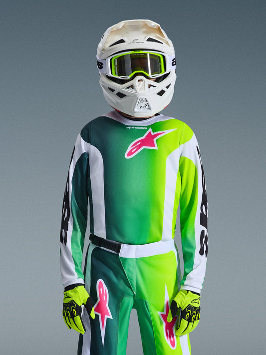 Alpinestars 2026 Youth Fluid Portl Jersey - Green/White/Black