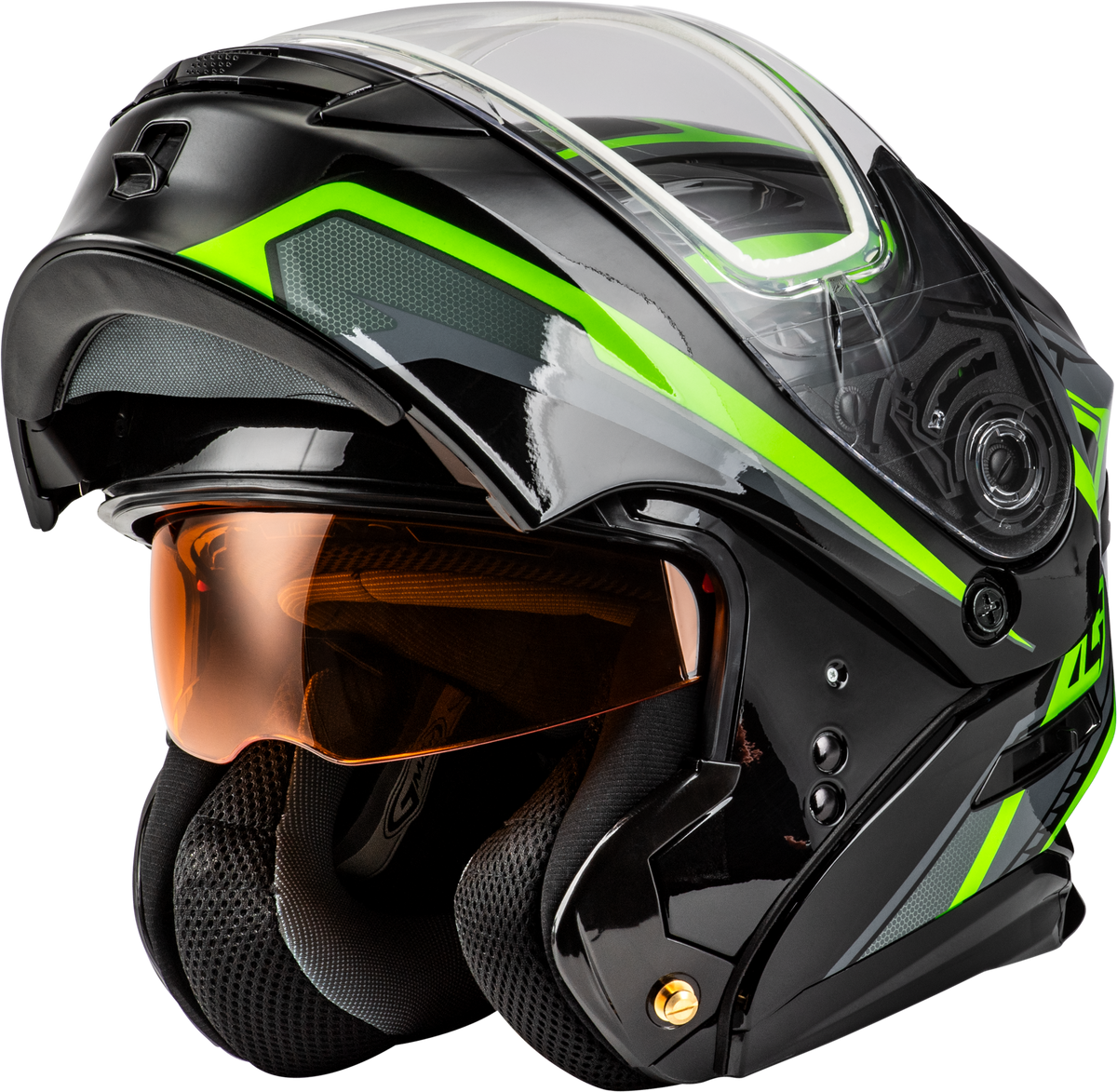 GMAX MD-01S Transistor Snow Helmet Black/Grey/Green