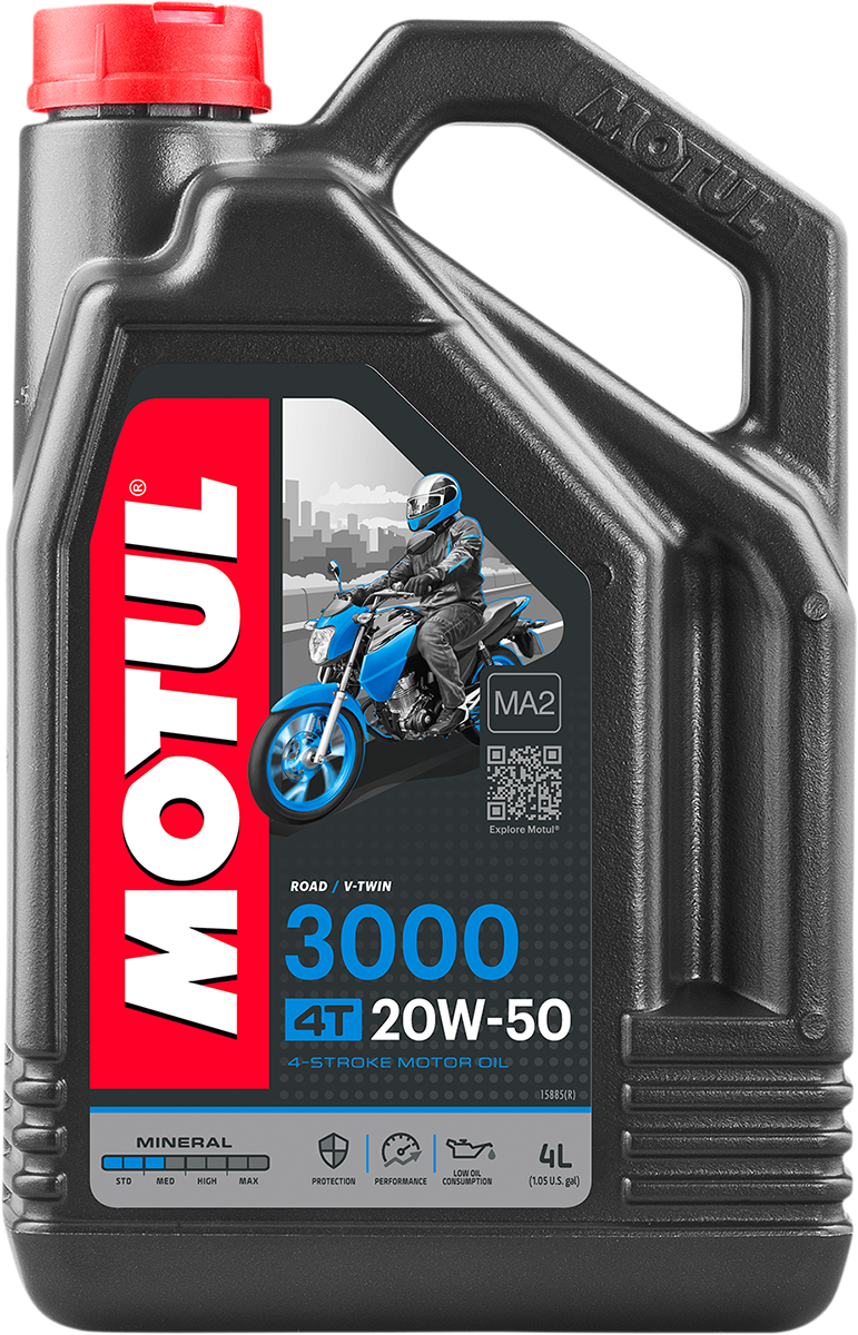 Motul 3000 Mineral 4T Engine Oil - 1 US gallon - 1 US gallon