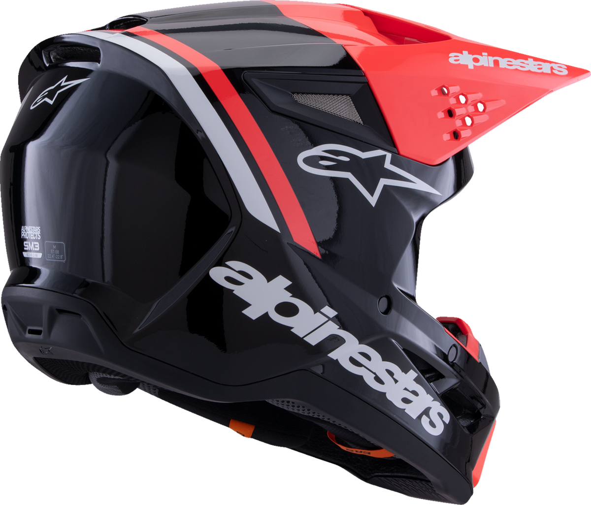 Alpinestars SM3 Radium Helmet Gloss Black/Red Fluo/White