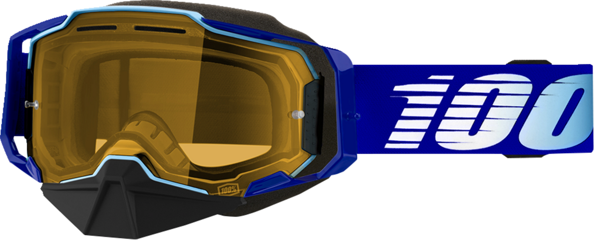 100% Armega Snow Goggles Royal / Yellow Lens
