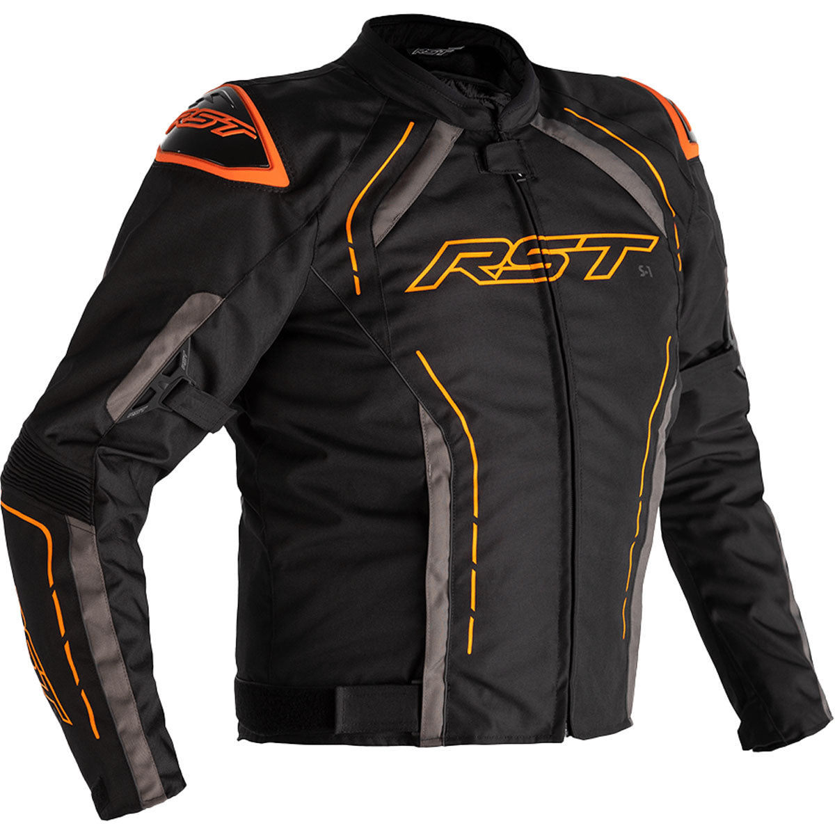 RST S1 CE Textile Jacket CLOSEOUT Black/Grey/Neon Orange