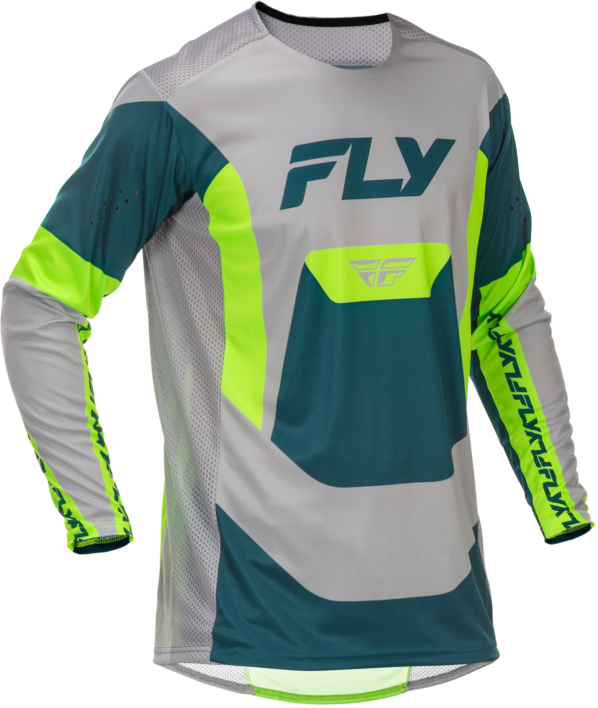 Fly Racing Lite Jersey - Grey/Lime/Teal