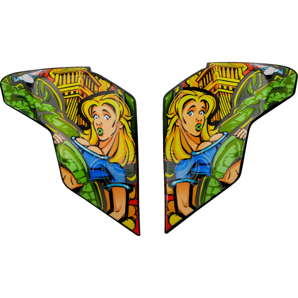 Icon Airflite Helmet Side Plates - Bugoid Blitz Blue