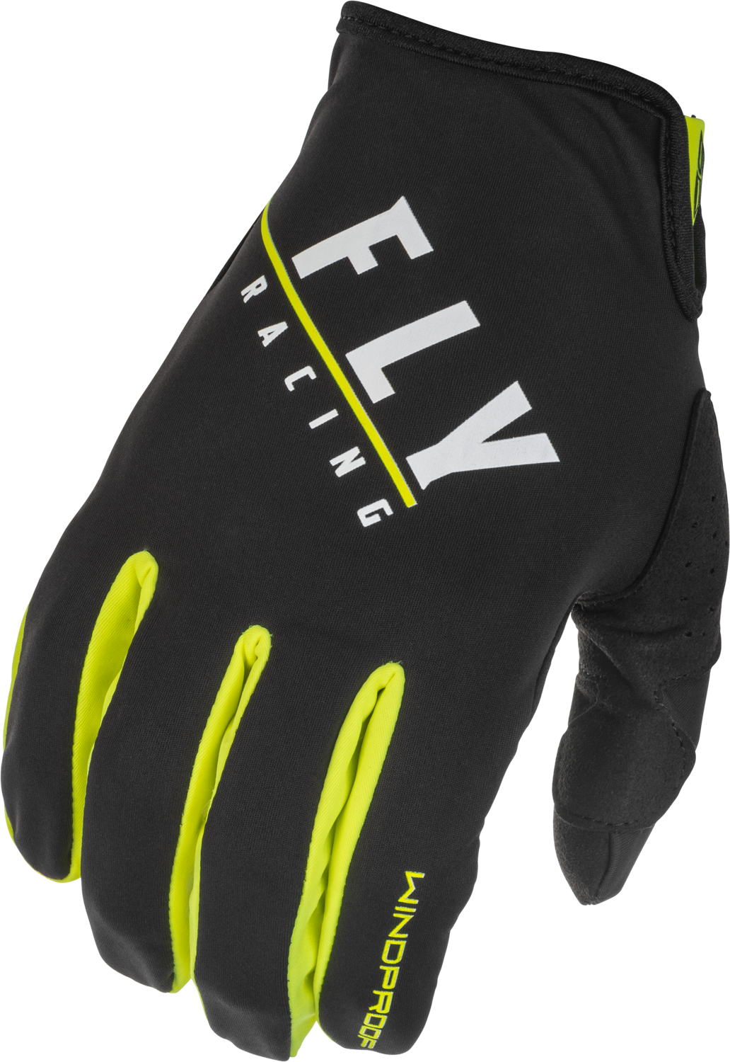 Fly Racing Youth Windproof Lite Gloves - Black/Grey/Hi-Vis Yellow