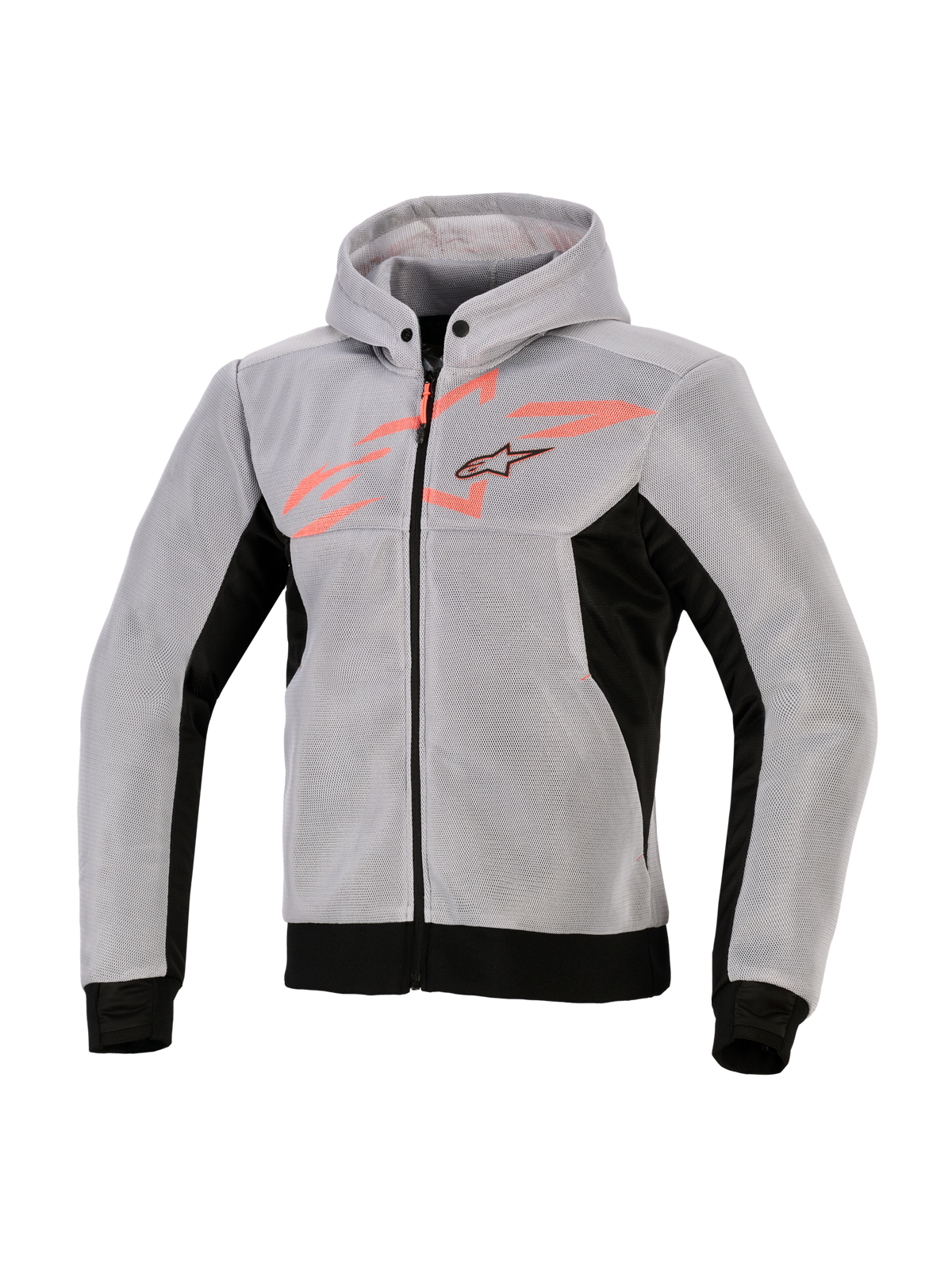 Alpinestars Chrome Superairflow Hoodie - Black/Mid Gray/Red Fluo