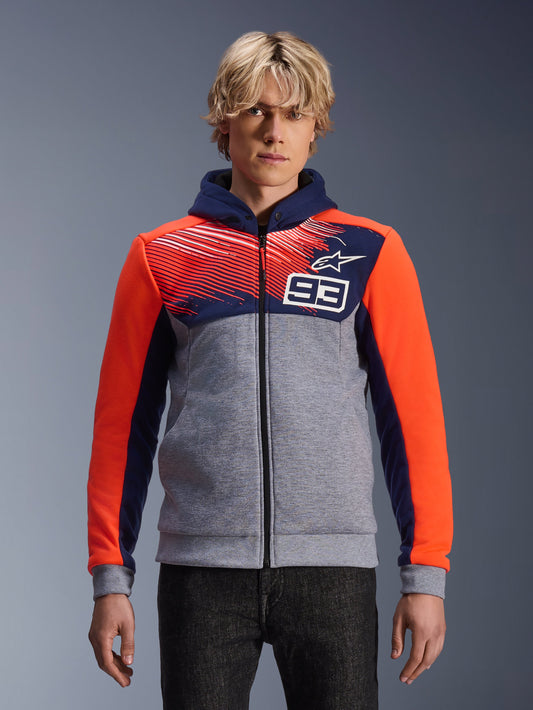 Alpinestars MM93 Chrome V2 Sport Hoodie - Blue Navy/Gray Mel/Red Fluo