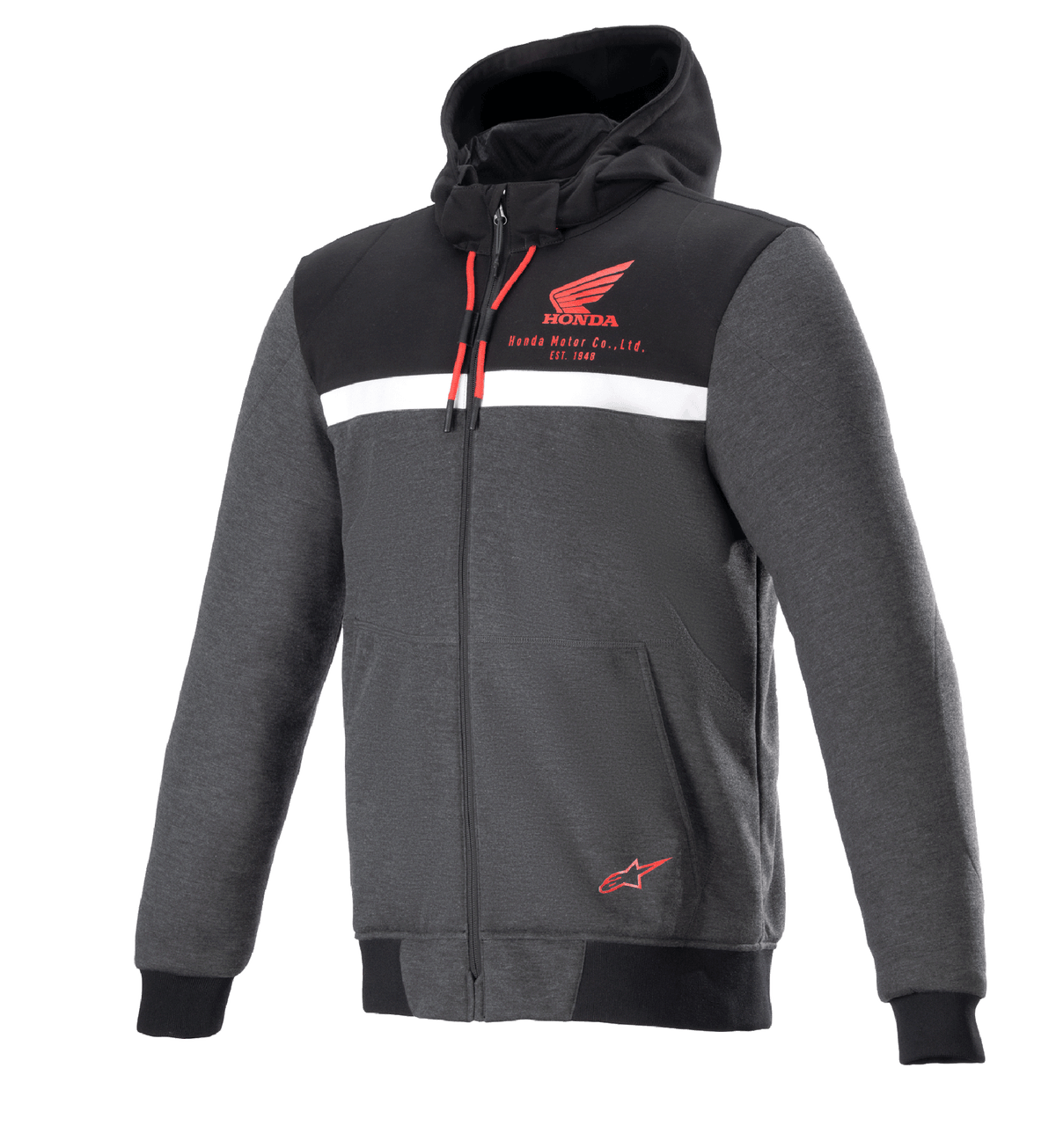 Alpinestars Honda Chrome Street Hoodie - Black/Melange/Red