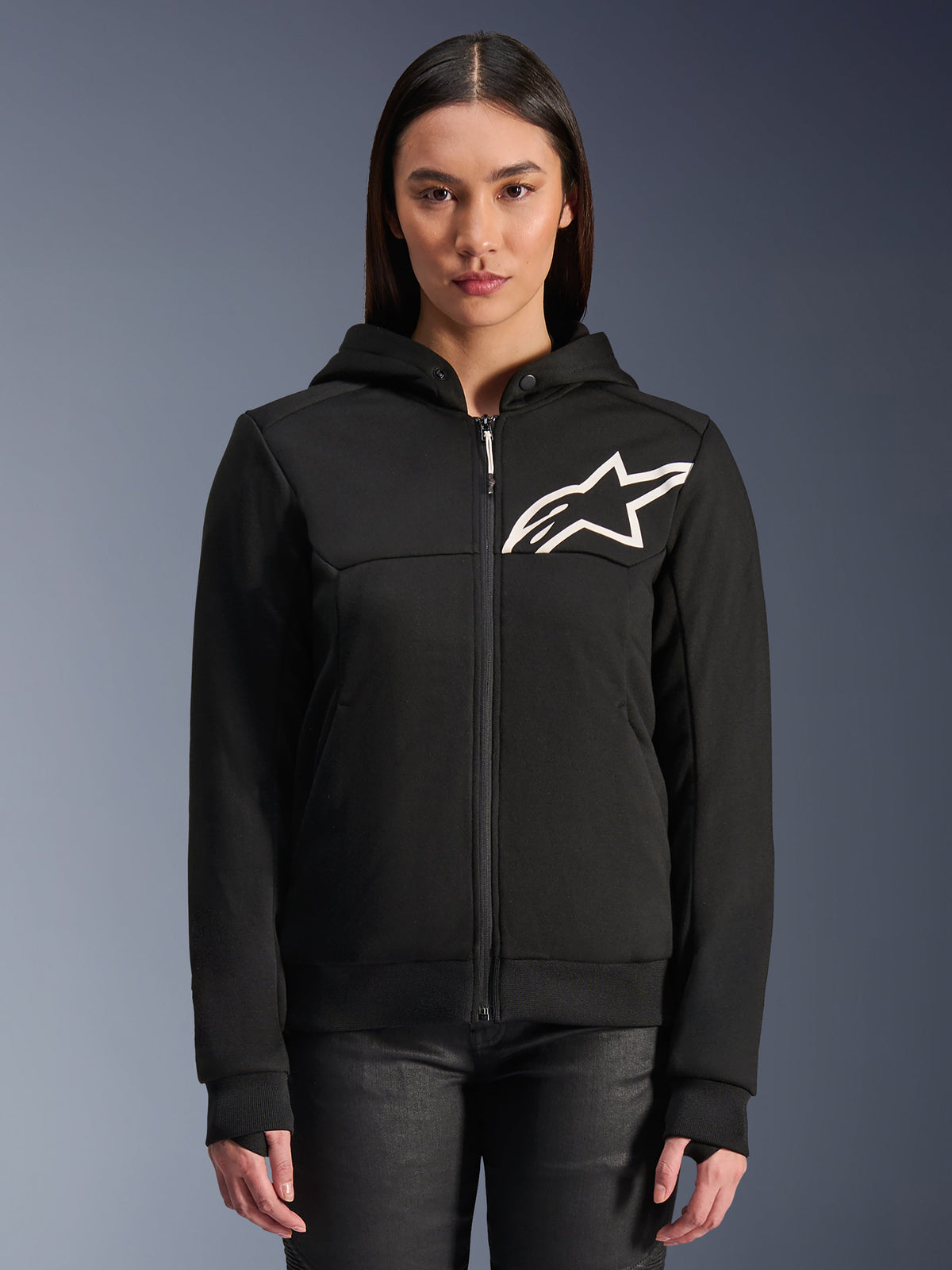Alpinestars Womens Stella Chrome V2 Sport Hoodie - Black/White