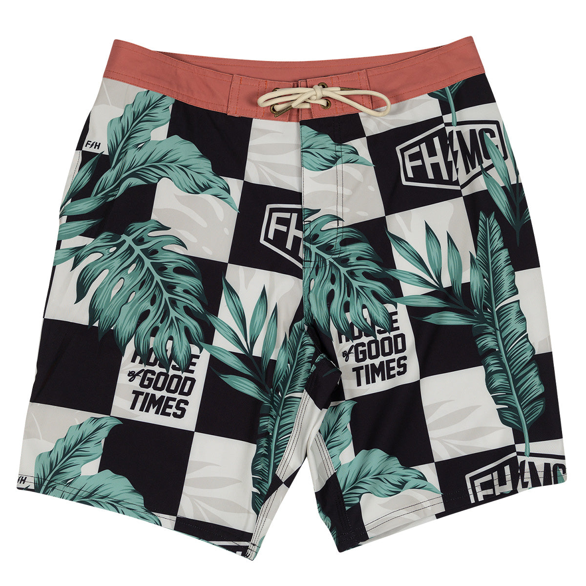 Fasthouse Poolside 19" Boardshort - Black/Off White