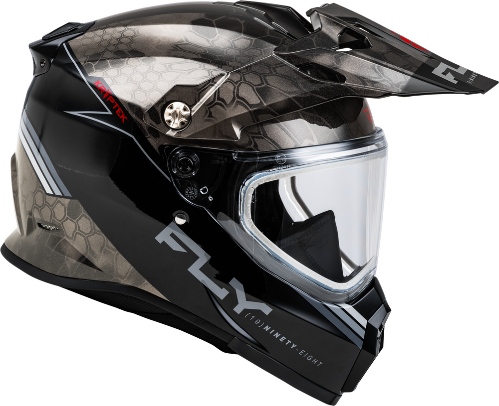 Fly Racing Trekker Cold Weather Conceal Helmet Dual Shield - BLACK/GREY/WHITE 