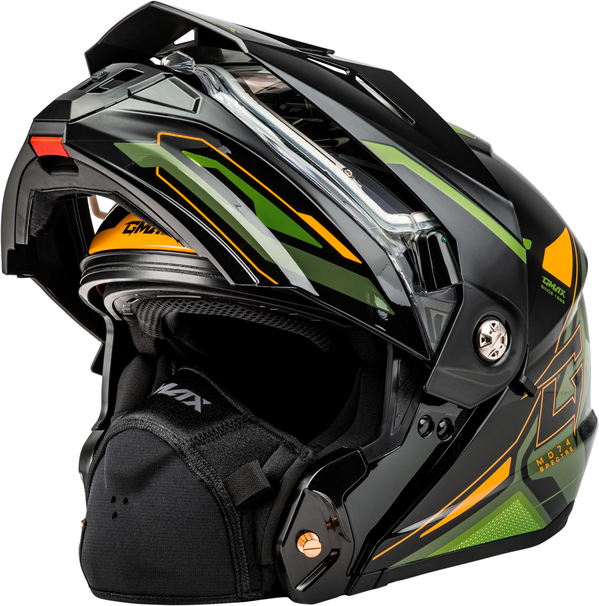 GMAX MD-74S Spectre Modular Helmet w/Electric Shield Black/Green