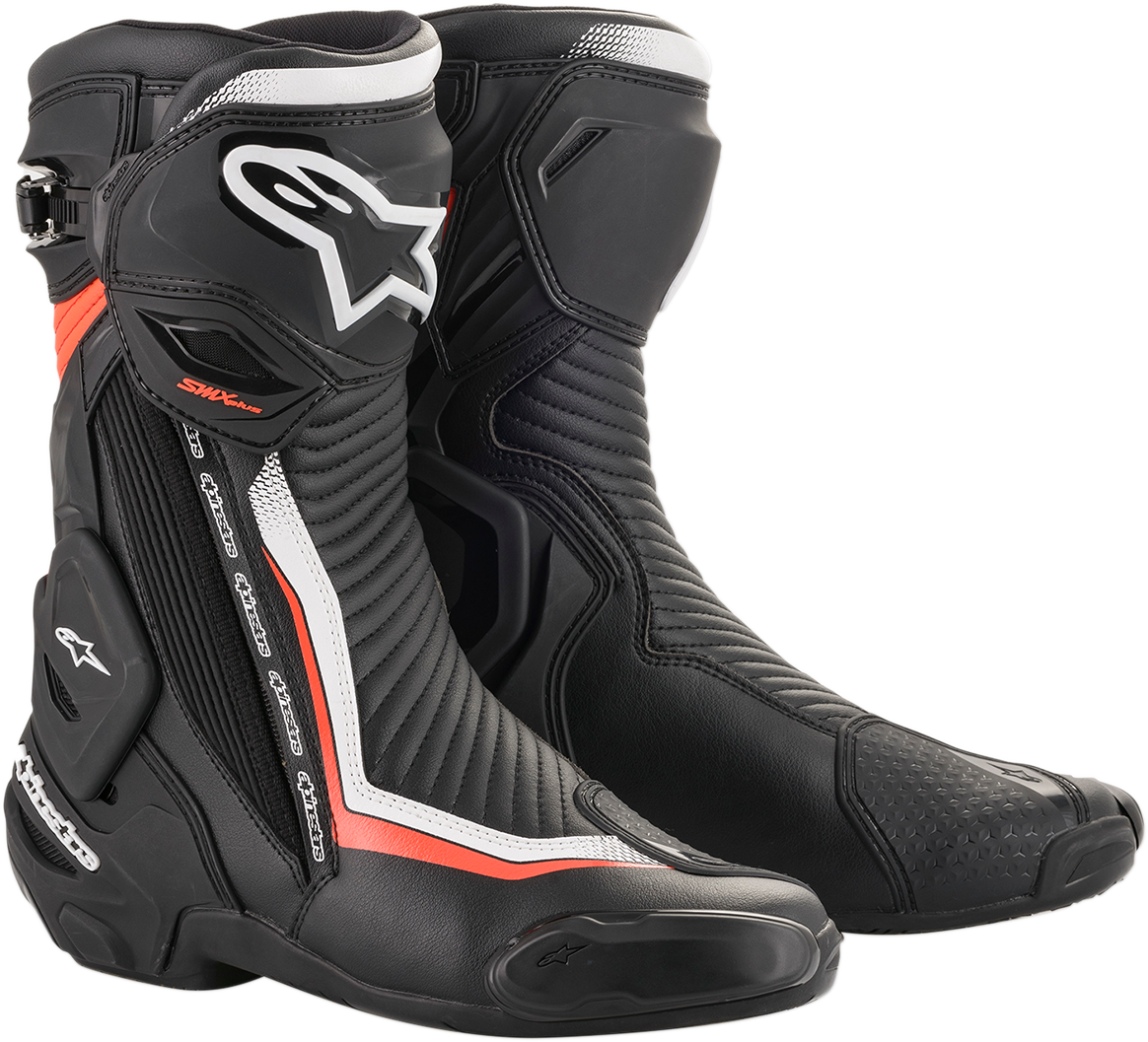 Alpinestars SMX Plus Boots - Black/White/Red Fluorescent