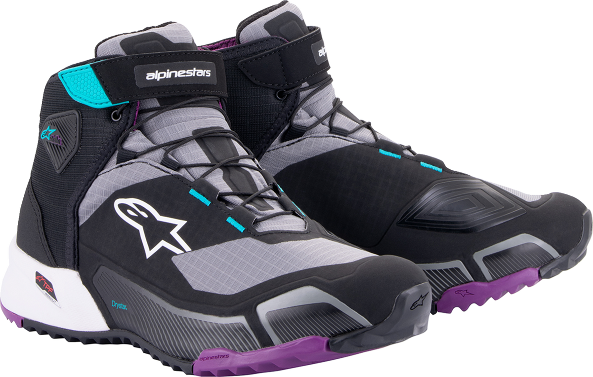 Alpinestars Womens CR-X Drystar Shoes - Black/Gray/Teal/Purple