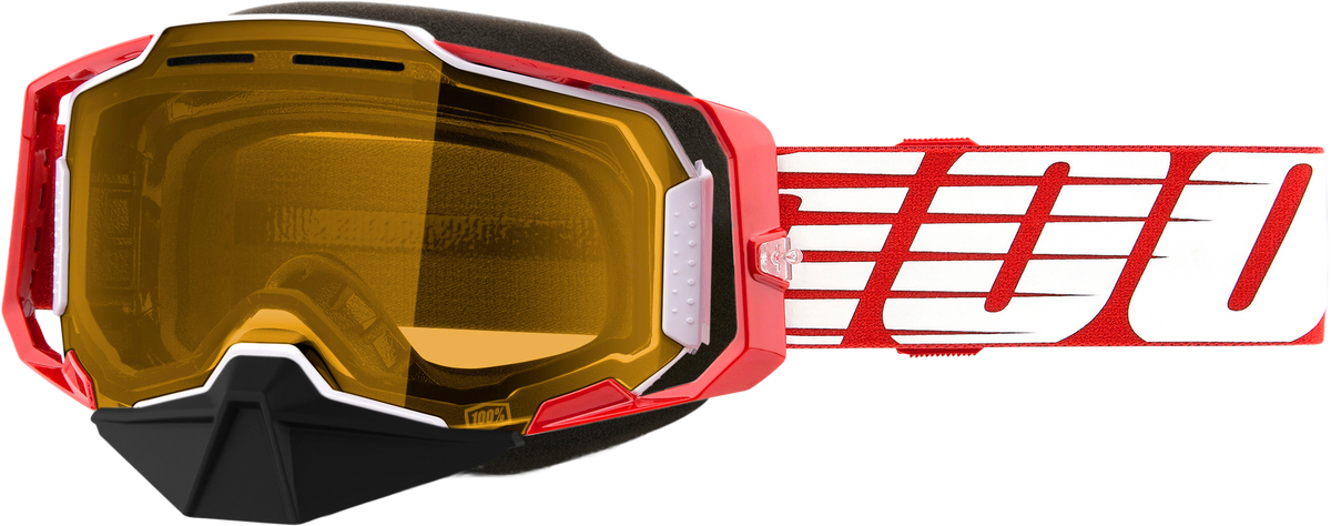 100% Armega Snowmobile Goggles Red / Yellow