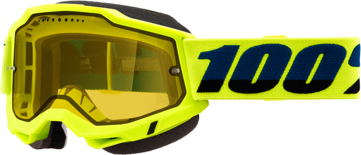 100% Accuri 2 Snowmobile Goggles Fluo Yellow / Yellow Lens