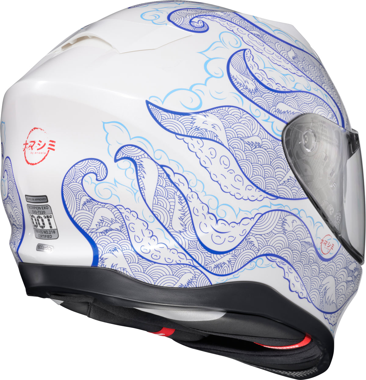 Scorpion EXO-T520 Nama-Shimi Helmet - White/Blue