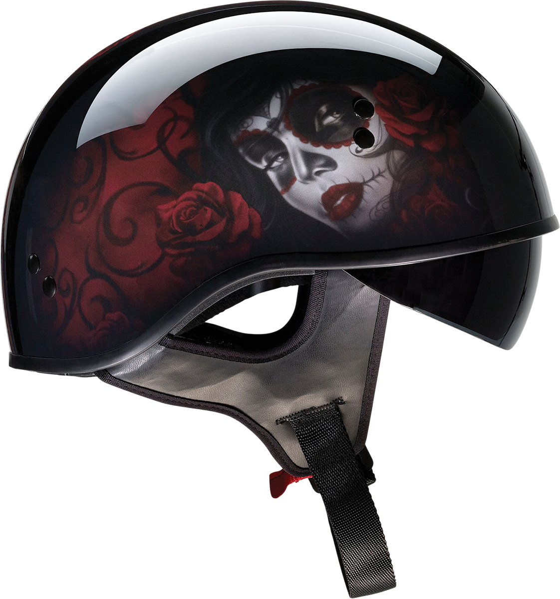 Z1R Vagrant Red Catrina Helmet - Black/Red