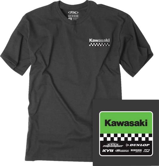 Facotry Effex Kawasaki Starting Line T-Shirt - Heather Charcoal