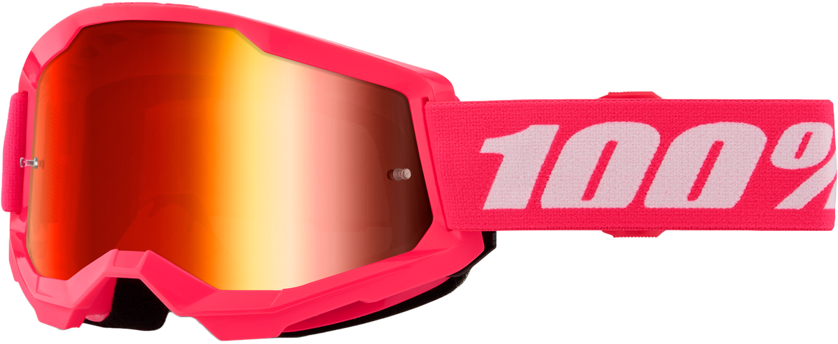 100% Strata 2 Junior Goggles Pink / Mirror Red Lens