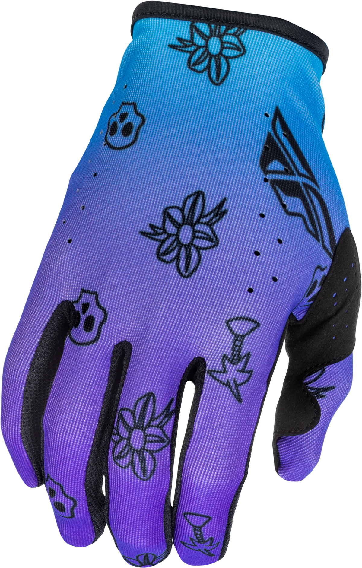 Fly Racing Youth Lite Outline Gloves - Purple/Blue/Black