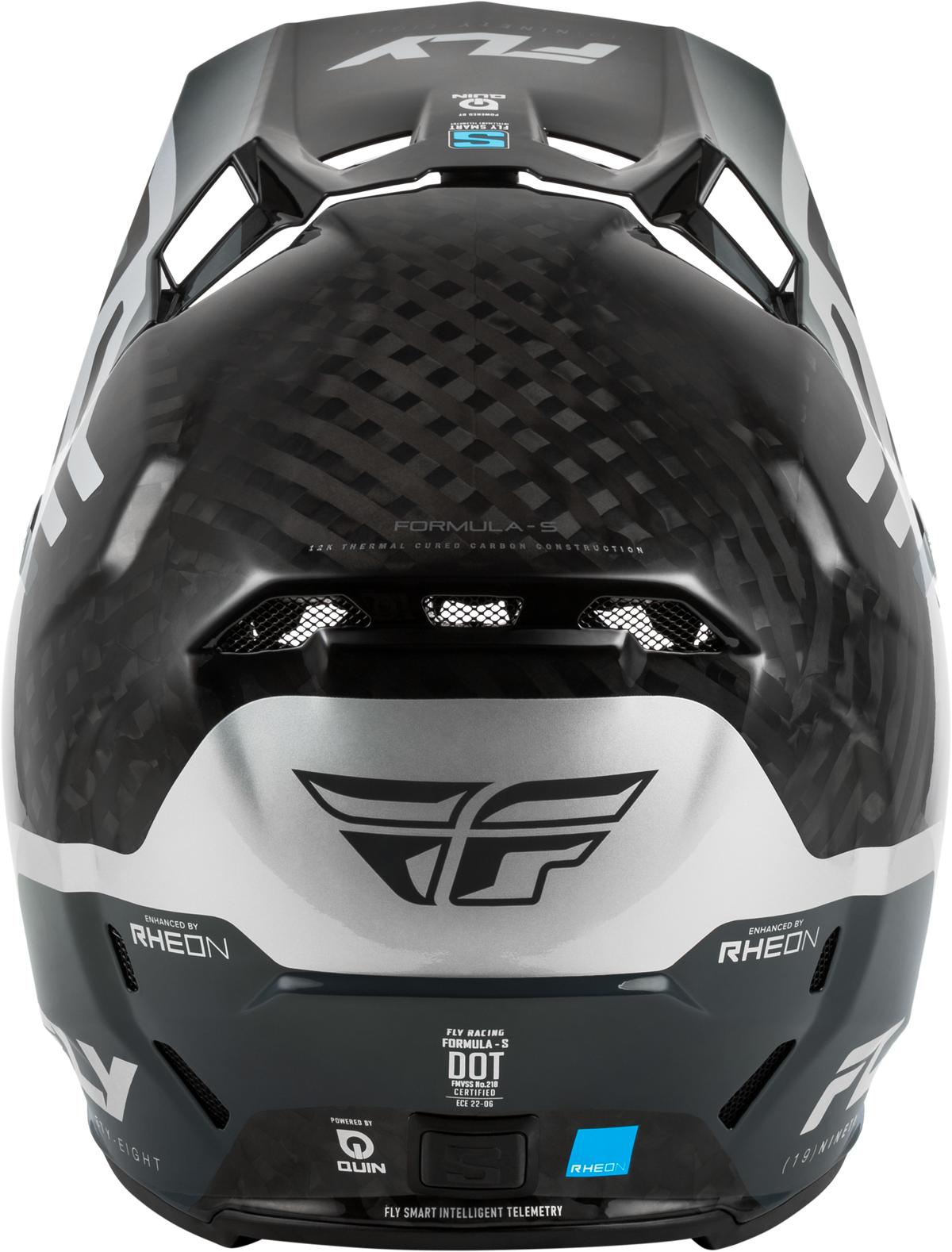 Fly Racing Formula S Carbon Byte Helmet - Black Carbon/Grey/Silver