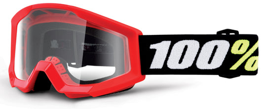 100% Strata Mini Goggles Red / Clear Lens Lens