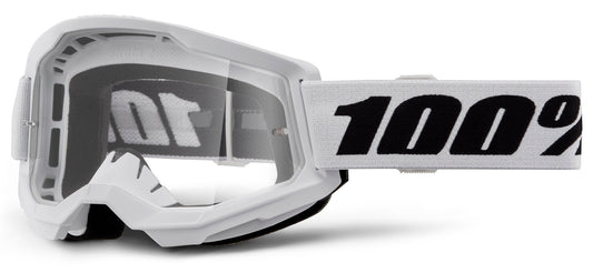 100% Strata 2 Junior Goggles White / Clear Lens