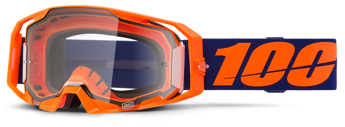 100% Armatic Goggles Neon Orange / Clear Lens