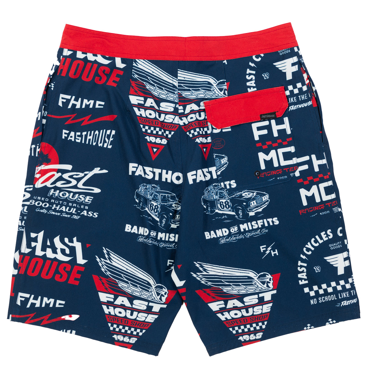 Fasthouse Medley 21" Boardshort - Navy/Red