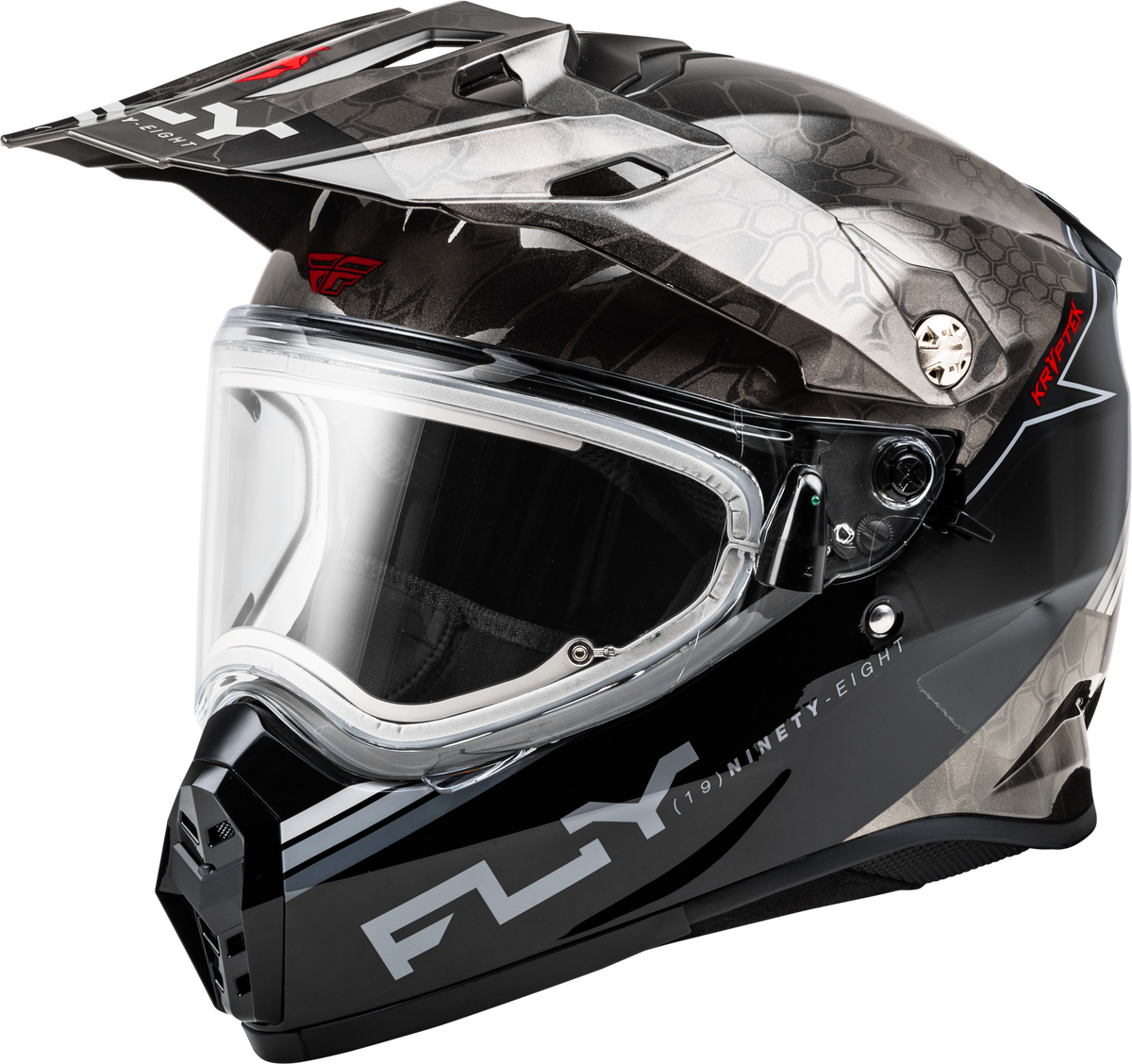 Fly Racing Trekker Cold Weather Conceal Helmet - Electric Shield - Black/Grey/White